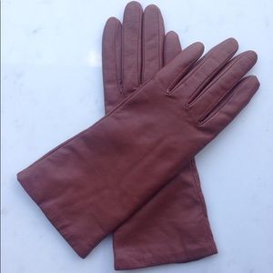 Lands End lambskin leather cashmere lined gloves